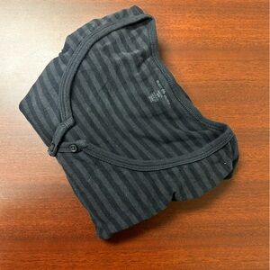 Brandy Melville Charcoal and Black Striped Top Long Sleeve Womens Size S